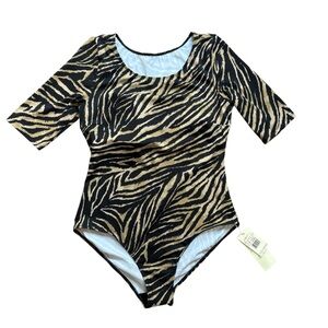 Gottex Black and Tan Patterned Garment